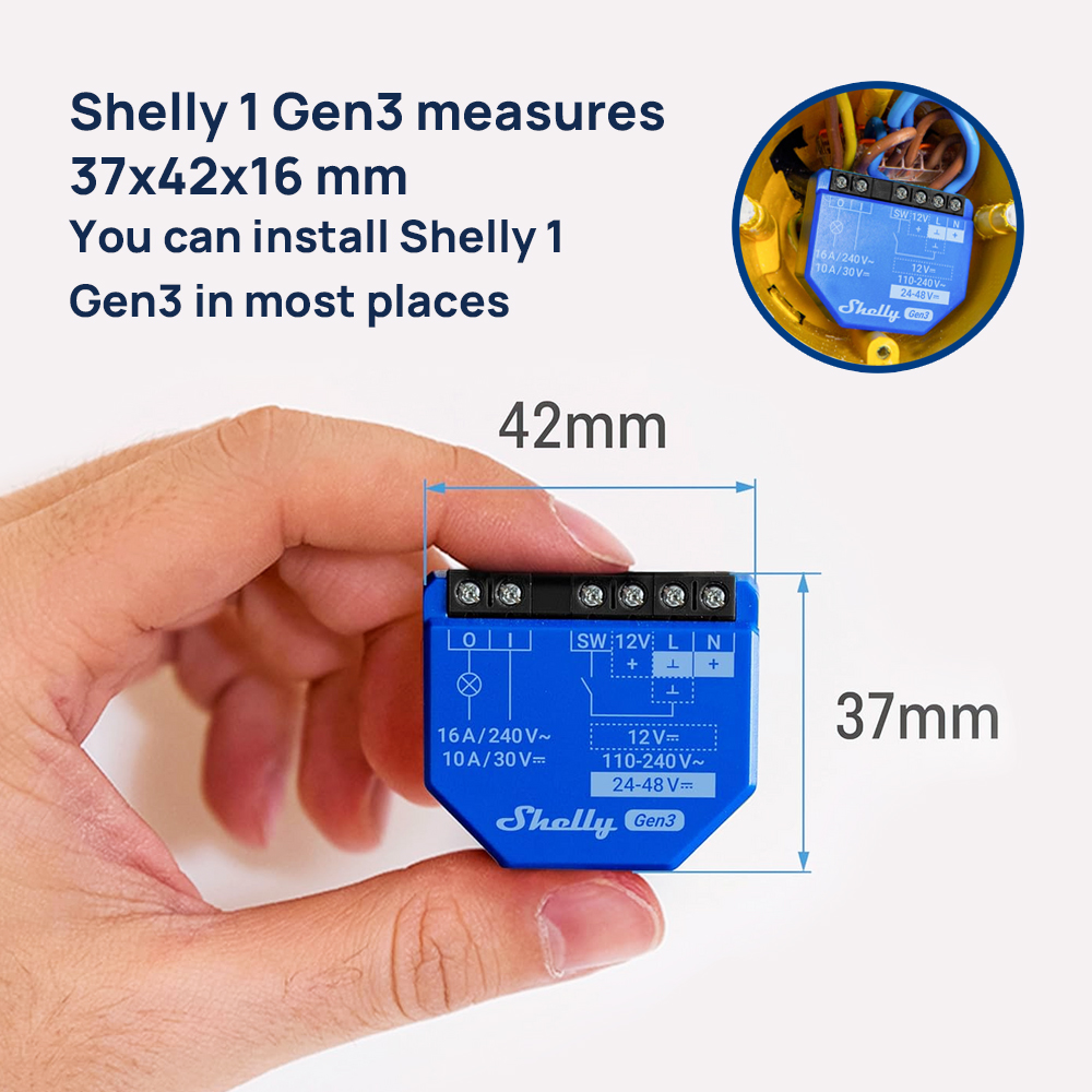 Shelly 1 Gen3 Trockenkontakt-S – Shelly Relay Module Bewertung und Preis